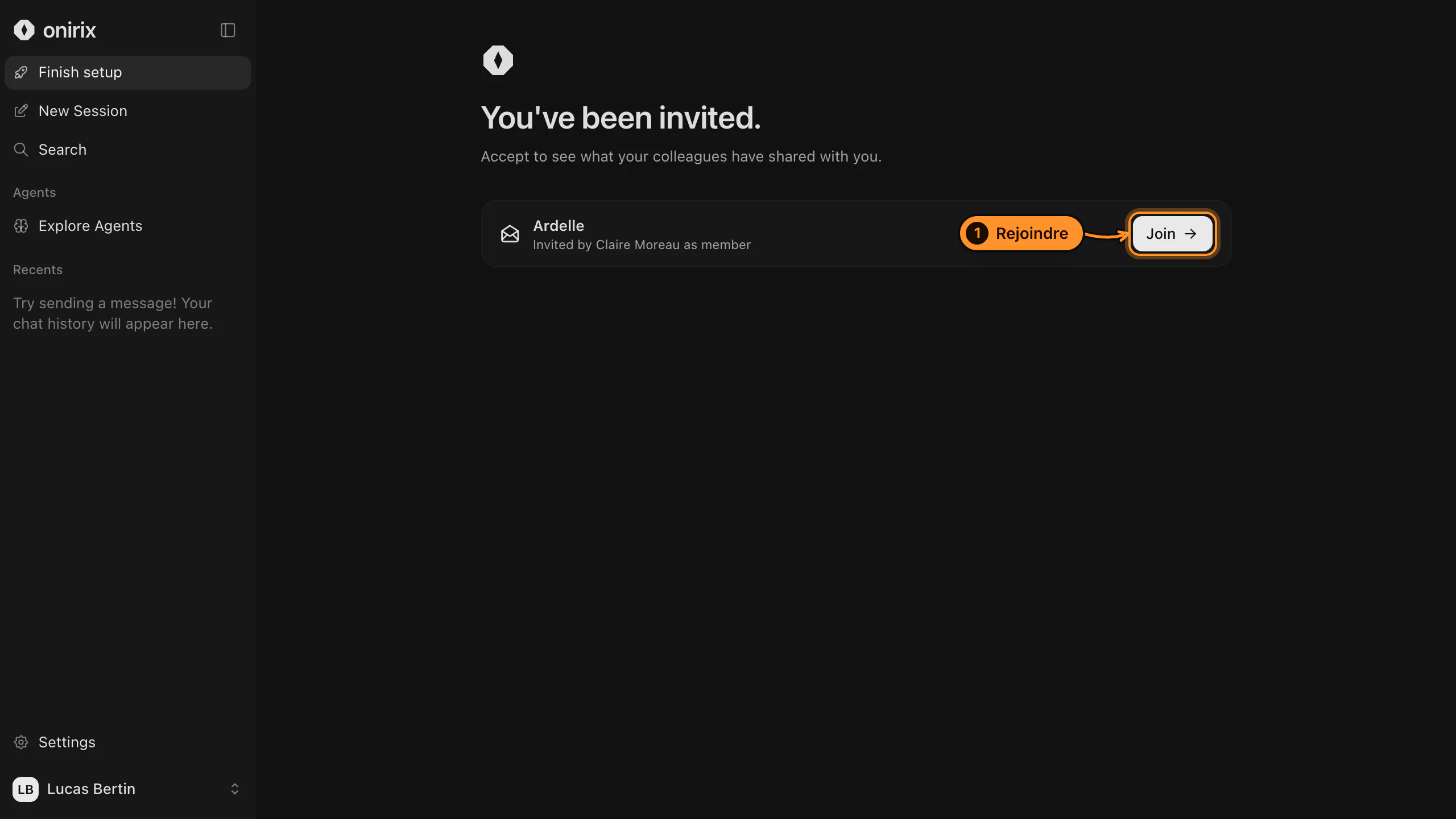 Une invitation en attente