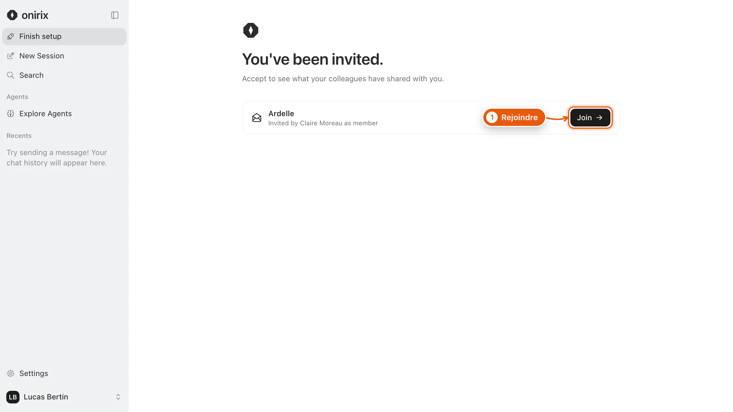 Une invitation en attente